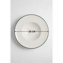 6'lı Valencia Makarna Tabak 28CM Rim Yeşil Rinart