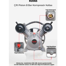 R.M.D KOMPRESÖR Çift Piston 8 Bar Kompresör Kafası R2065