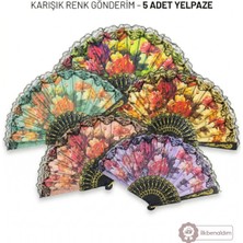Empressco Renkli Desenli Katlanabilir Yelpaşalar, 5'li Set, Hafif ve Pratik Kullanım