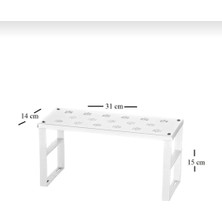 Elçi Home Düzenleyici Metal Raf 1 Adet - Flowers  Dolap Içi Düzenleyici Çok Amaçlı Metal Raf