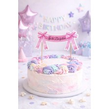 Le Mabelle Pembe  Fiyonk Temalı Iyi Ki Doğdun Pasta Süsü