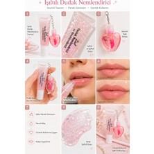 Sudedi Home Işıltılı Dudak Nemlendirici Lip Gloss Balm, Simli Dudak Parlatıcısı, Şeffaf Parlak Lip Balm, Kalp Detaylı Dudak Bakımı