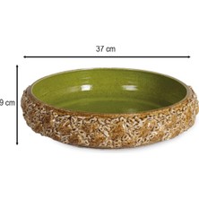 Rinart Kabartma Desenli Porselen Salata Kasesi 33X8 cm - Modern Sofra Sunum