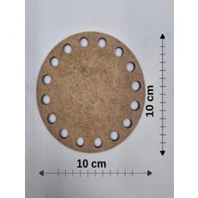 Mu Art Ahşap Ahşap 10X10 cm 1 Ad Tepsi Örgü Plakası Supla Delikli Altlık Tığ Taban Işi Sepet Tabanı