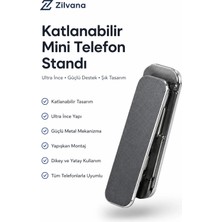 Zilvana Katlanabilir Alüminyum Telefon Standı Yapışkanlı Mini Telefon Tutucu
