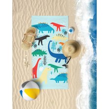 Vevien Home Dino Dijital Baskılı 60 x 130 cm Çocuk Plaj Havlusu