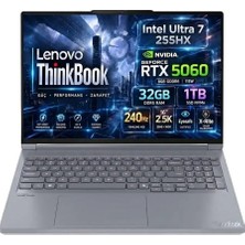 Lenovo Thinkbook 16P 21R0001LTX Ultra 7 255HX 32GB 1tb SSD Rtx 5060 8gb 240Hz 16 2560X1600 Freedos Dizüstü Bilgisayar