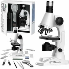 alpmodel Işıklı Pilli Mikroskop 900X Zoom Eğitici Deney Seti 20 cm