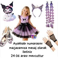 Kuromi Kostüm Kuromi Elbise Kuromi Taç Kuromi Mor Bubble Saç Kuromi Topuklu Ayakkabı Kuromi Eldiven