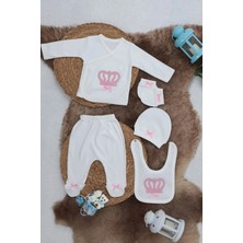 Home Station Sema Baby 5 Parça Hastane Çıkışı Zıbın Seti 0-3 Ay - Princess