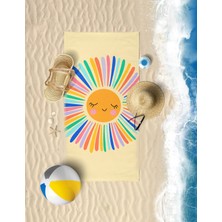 Vevien Home Happy Sun Dijital Baskılı 70 x 140 cm Çocuk Plaj Havlusu