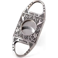 Premium Quality Gümüş Metal Işlemeli Baskılı Metal Puro Makası Kesici