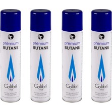 Colibri Premium Gazlı ve Pürmüzlü Çakmaklar Için Bütan Gaz 4'lü Paket