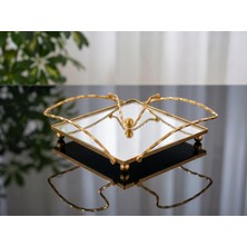 Elta Collection Lüks Gold Aynalı Metal Peçetelik | Dekoratif Kare Peçete Tutucu | Masa ve Mutfak Servis Aksesuarı