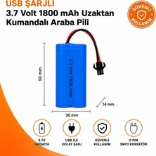 Orion BMS Korumalı 3.7 Volt 1800 Mah Uzaktan Kumandalı Araba Pili 14500 Li-On Siyah Soketli Oyuncak Araba Pili 2 Adet Aa Şarj Edilebilir Kalem Pil Boyutunda