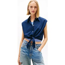 Tommy Hilfiger Kadın Tie Front Poplin Gömlek