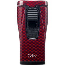 Colibri Monaco 3 Torch Pürmüz Kırmızı Karbon Fiber Puro Çakmağı