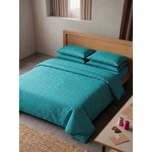 Erca Home Tekstil Ürünleri Çift Kişilik Ranforce Pamuklu Kumaş Nevresim Takımı 200 X220 Yeşil