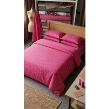 Erca Home Tekstil Ürünleri Çift Kişilik Ranforce Pamuklu Kumaş Nevresim Takımı 200 X220 Pembe