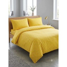 Erca Home Tekstil Ürünleri Çift Kişilik Ranforce Pamuklu Kumaş Nevresim Takımı 200 X220 Sarı
