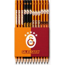 Galatasaray Lisanslı Taraftar Kalem Seti - Çocuklar Için 4 Çeşit 12'li Kalem Paketi