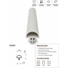 MAKPLASTİK FİTİL PROFİL P 190 Ahşap Kapı Kasa Fitili 30 Metre Gri