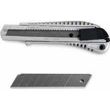 Erçelik Metal Falçata Maket Bıçağı + 10 Adet Maket Bıçağı Yedeği | Metal Gövde Profesyonel Kesici Set