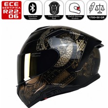 MTS X340 Goldy Motosiklet Kaskı Spoiler Mod Güneş Vizörlü Full Face Kask
