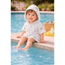 Beyge Baby %100 Pamuk Müslin Kumaştan Bebek Panço