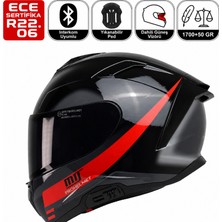 MTS X340 Rosso Motosiklet Kaskı Spoiler Mod Güneş Vizörlü Full Face Kask
