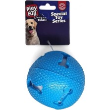Die Grup PF-4004-PLAYFULL Işıklı Kemik Desenli Plastik Top Köpek Oyuncağı 7,5 cm