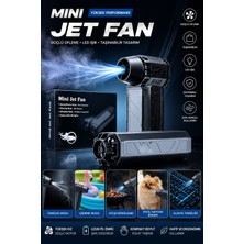 Newstore Home Mini Jet Fan Şarjlı Turbo Hava Üfleyici LED Işıklı Taşınabilir Güçlü Hava Temizleme ve Şişirme Cihazıve Kamp Kullanımı
