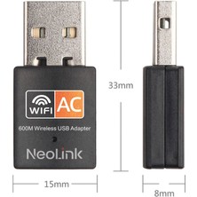 Neolink NL-101 802.11N 600MBPS RTL8811CU AC600 USB Kablosuz Wifi Adaptörü