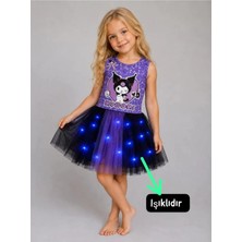 3b Kids Kuromi Kostüm Elbise Işıklı Kostüm Penye Elbise Kostüm Doğum Günü Parti