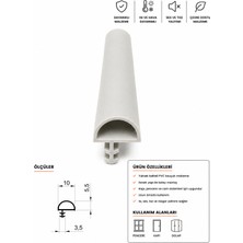 MAKPLASTİK FİTİL PROFİL P 189 Ahşap Kapı Kasa Fitili 30 Metre Gri