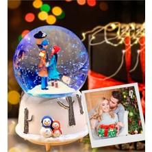 Keyfim Shop Isme Özel Sokak Lambası Romantik Aşıklar Orta Boy Işıklı Kar Küresi