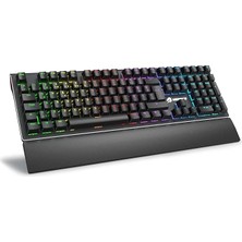 FourForce Gamebooster G908 Bolt Rainbow Aydınlatmalı Blue Switch Mekanik Bileklikli Oyun Klavyesi, Siyah