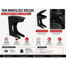 Paspro Otomotiv Trm Montajsız Araç Kolçağı 9,5 cm Saklama Hazneli Dacia Dokker Renault Symbol Hyundai Accent Uyumlu Siyah