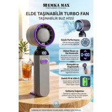 Empressco Taşınabilir Dijital Turbo Fanı, 100 Kademeli, Soğutucu ve Şarjlı, Buz Hissi