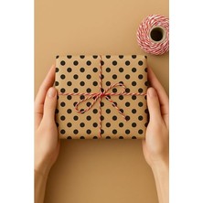 FourForce Adet Ambalaj ve Paket Kağıdı, Puantiye Desenli, Kraft-Siyah, (70X100CM) | Hediye Paketi ve Ambalaj Kaplama Kağıdı, Desenli Hediye Ambalajı, Kraft Kağıt, Hediye Kutusu Paketleme