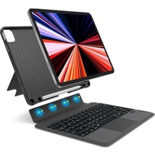 FourForce Ipad Air 13inç M3 Çipli 2025 ile Uyumlu Mag Touchpad Blutooth Işıklı Standlı Klavyeli Kılıf