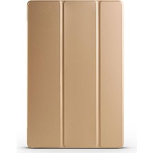 FourForce Samsung Galaxy Tab S9 Fe Plus/galaxy Tab S10 Plus Tablet ile Uyumlu Tablet Kılıfı Smart Cover Uyku Modlu Standlı Arkası Sert Şeffaf Kapak Gold