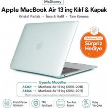 FourForce MacBook Air 13 Inç Kılıf A1369 A1466 Uyumlu Şeffaf Kristal Hard Case Sert Koruyucu Kapak Ince Hafif Çizilme Korumalı 2010-2017 Açık Yeşil