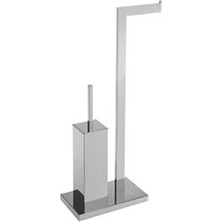 Treesseci Sk Ayaklı Tuvalet Kağıtlık+Fırçalık - Krom