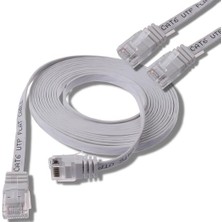 FourForce 50 cm Cat6 Kablo Yassı Ethernet Network Lan Ağ Internet Kablosu Beyaz