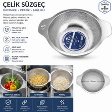 Bozdağlar Ivory 20 cm Derin Çelik Süzgeç