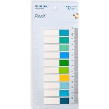 FourForce Resif Yarım 10 Renkli Cetvelli Şeffaf Pet Index • Index Sticker • Post-It • Sticky Note