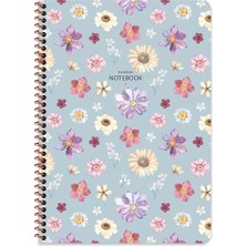 FourForce Color A4 Çizgili Defter Çiçek - Mavi