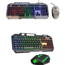 Rgb Işıklı Gaming Oyuncu Klavye Q Klavye Mouse Hediyeli