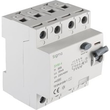 Sigma Ac Shm-4 Tip 40A 30MA 6ka Çift Indikatörlü Kaçak Akım Koruma Şalteri